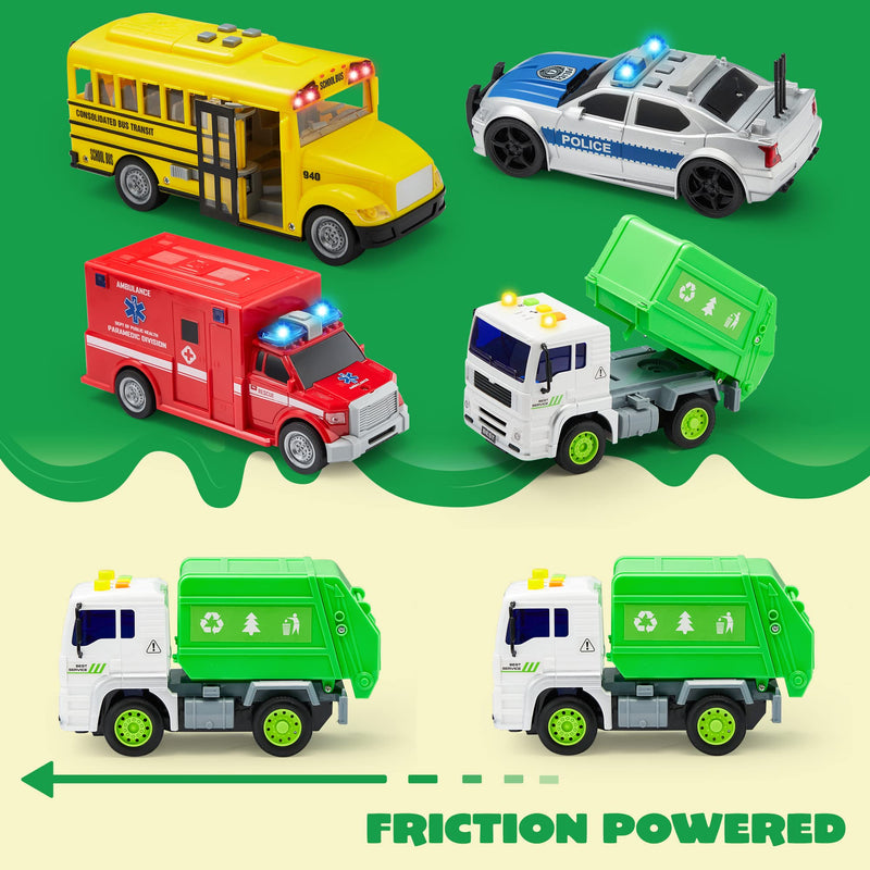 Friction Powered City Play Vehicle Toy Set