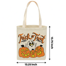 Big Halloween Canvas Tote Bags, 3 Pcs