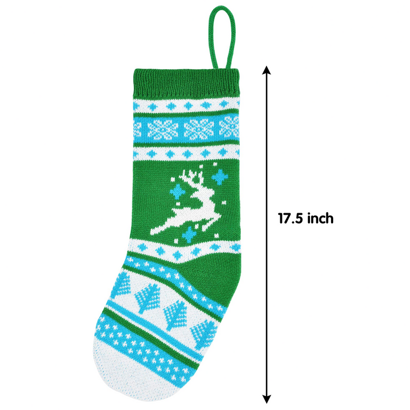 14 Pcs 18" Knit Christmas Stockings (Multicolor)