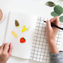 28Pcs Fruit and Vegetable Eraser Filled Hearts Set with Valentines Day Cards for Kids-Classroom Exchange Gifts