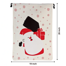 Drawstring Burlap Santa Sacks, 3 Pcs