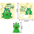28Pcs Animal Keychains featuring Bulging Eyes with Kids Valentines Cards