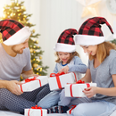 Red Christmas Plaid Hat, 8 Pack
