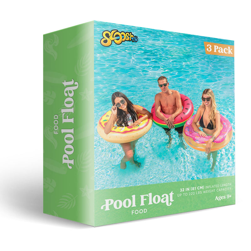 SLOOSH - 3 Pcs Inflatable Fruit and Food Pool Tubes