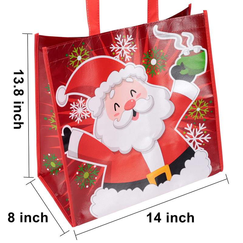 Christmas Large Tote Bags, 12 Pcs
