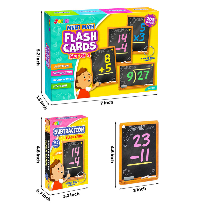 Math Flash Cards, 208 Pcs
