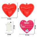28Pcs Glow In The Dark Mochi Squishy Toys Filled Hearts Set with Kids Valentines Cards