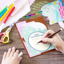 28Pcs Rainbow Pencil  with Kids Valentines Cards for Classroom Exchange