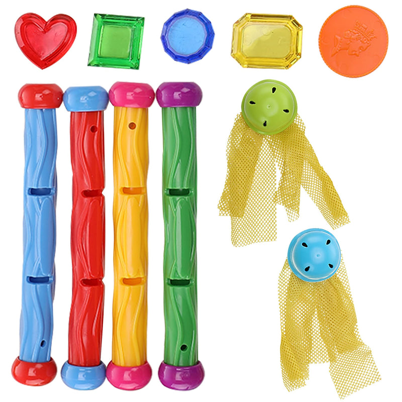 SLOOSH - Colorful Diving Toys with Storage Bag, 28 Pcs