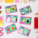 28Pcs Kids Valentines Cards with Animal Erasers-Classroom Exchange Gifts