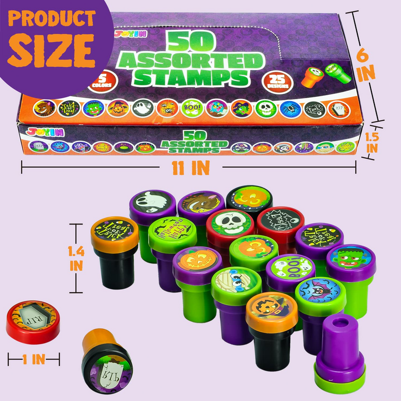 JOYIN 50 Pcs Assorted Stamps for Kids Self-Ink Stamps (25 Designs, Plastic  Stamp