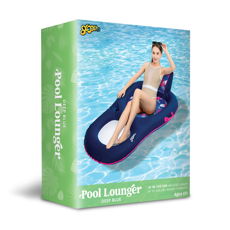 SLOOSH - Luxury Fabric Cover Pool Lounger, Deep Blue