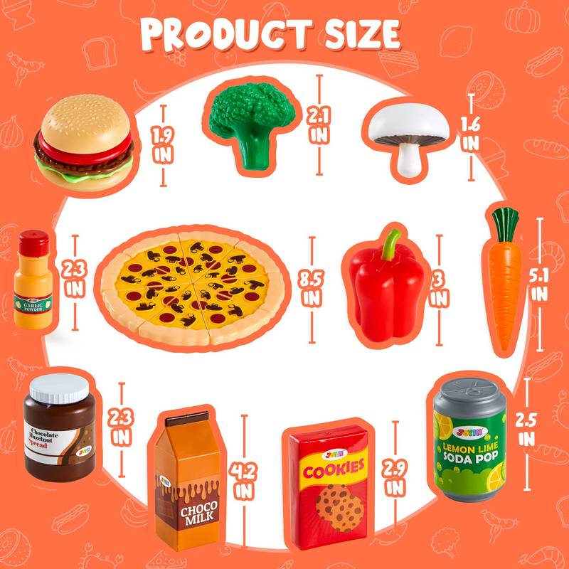 PLAY-ACT - Food Deluxe Pretend Play Food Set 200 Pcs