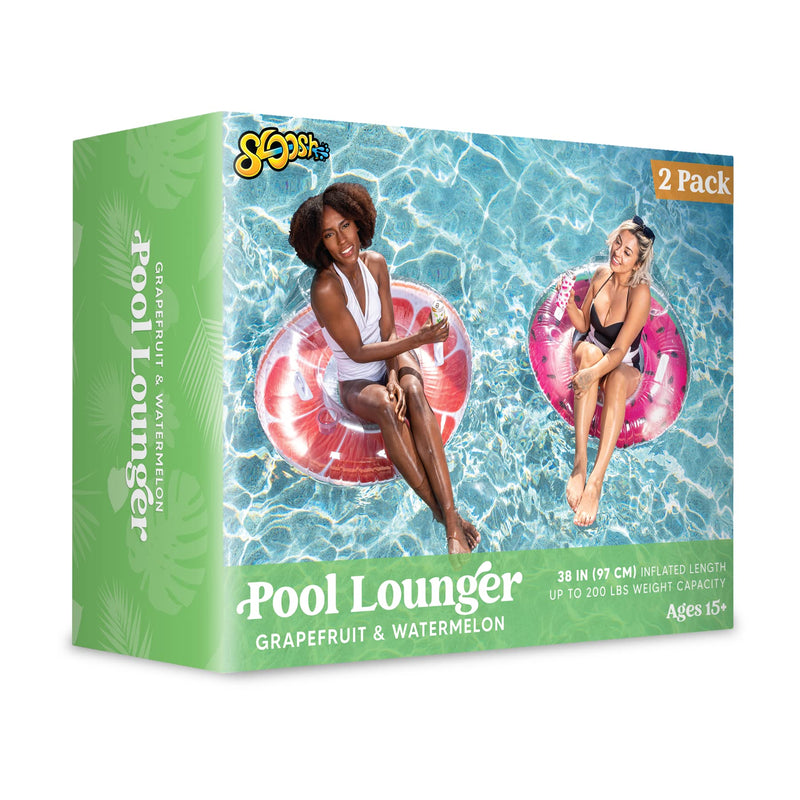 SLOOSH - Fruit Inflatable Pool Lounger Float with Backrest, 2 Pack