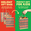 7.25in Kraft Holiday Gift Bags, 24 Pack
