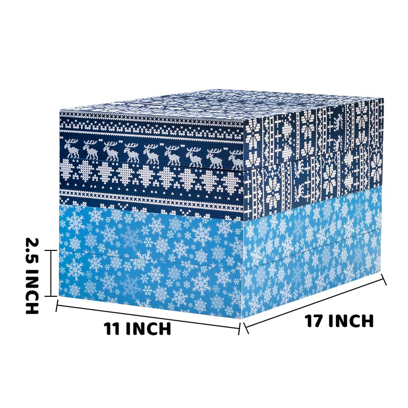 Snowy Blue Shirt Wrap Boxes, 12 Pcs