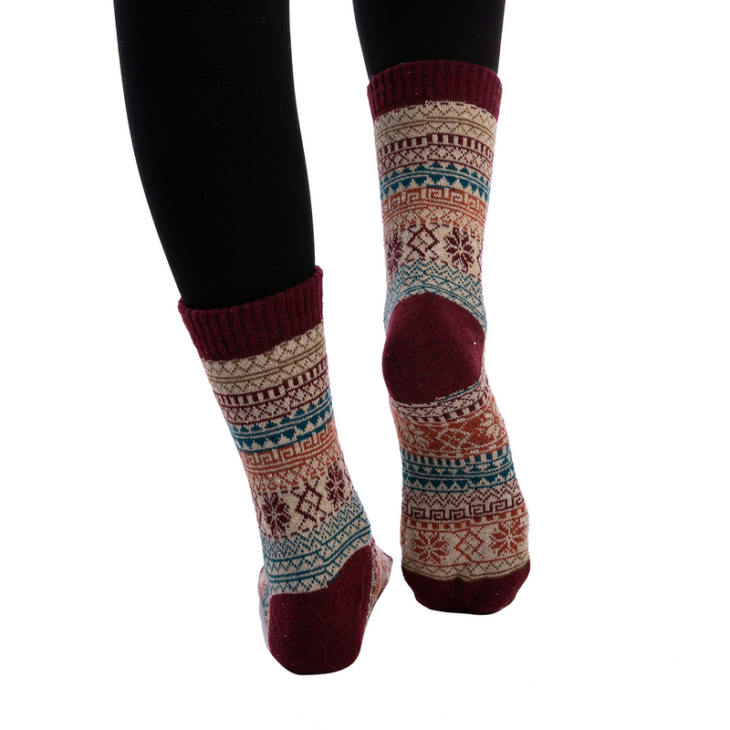 Vintage Winter Cozy Crew Socks, 6 Piece