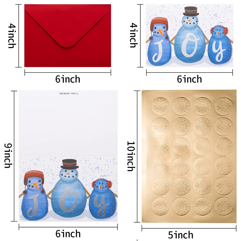 Snowman Greeting Cards, 72 Pack