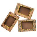 Christmas Foil Cookie Kraft Pattern Gift Box, 24 Pcs