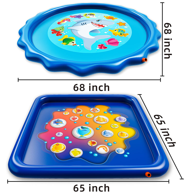 SLOOSH - Four-sided and Round Inflatable Sprinkler Mat, 68in