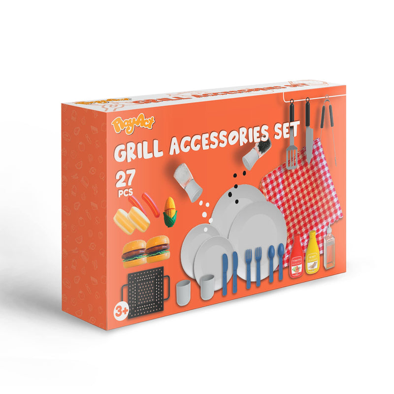 PLAY-ACT - Barbecue Food and Accessories Toy Set, 27 Pcs