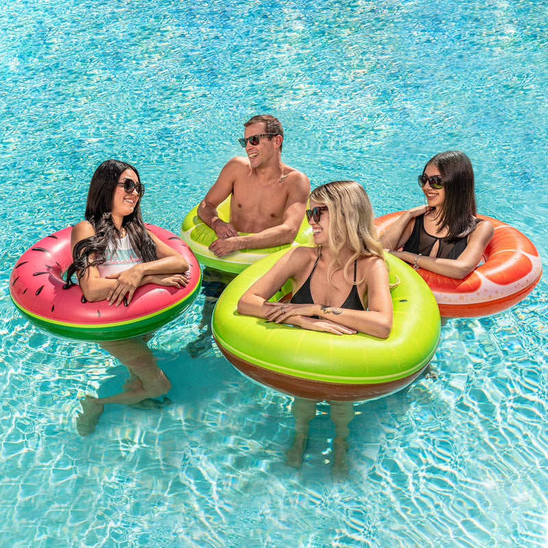 SLOOSH - Inflatable Fruit Pool Tubes, 4 Pack