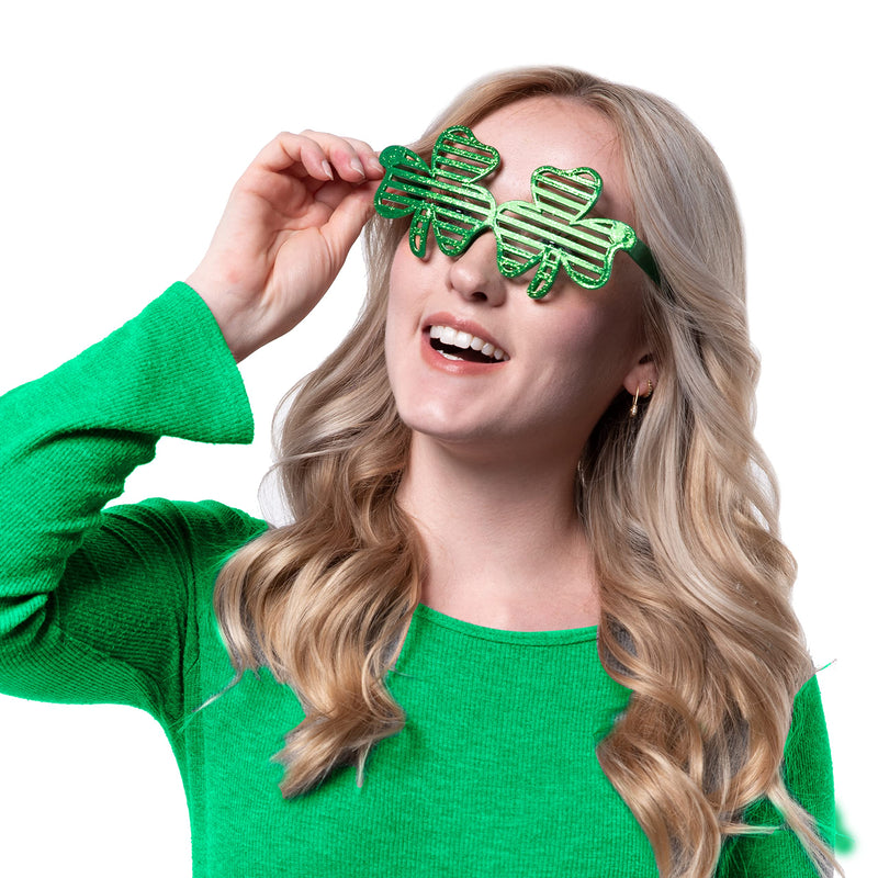 St. Patrick's Day Glitter Green Shamrock Eyeglasses
