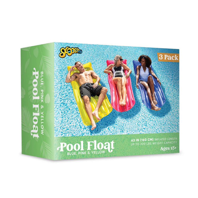SLOOSH - Inflatable Pool Mat Float, 3 Pack