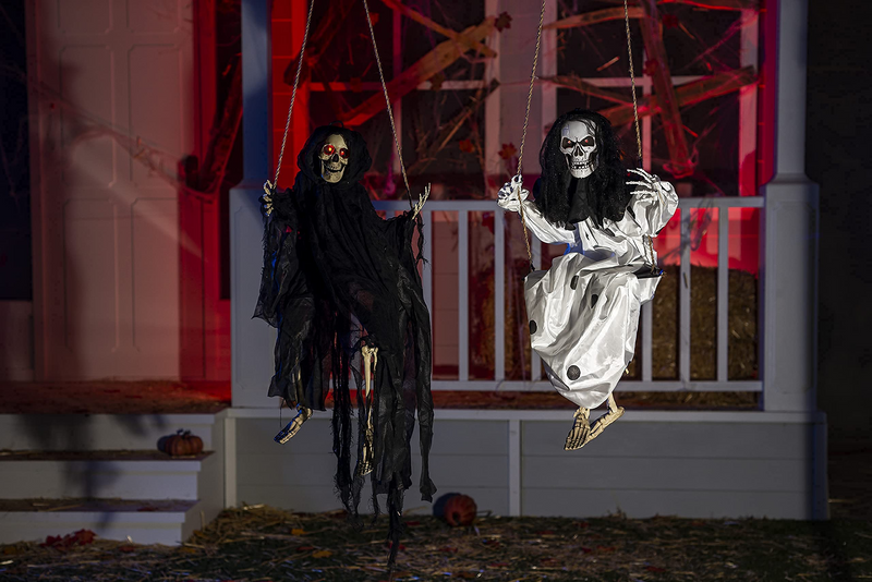 2 Packs Halloween Lighted Swinging Skeletons