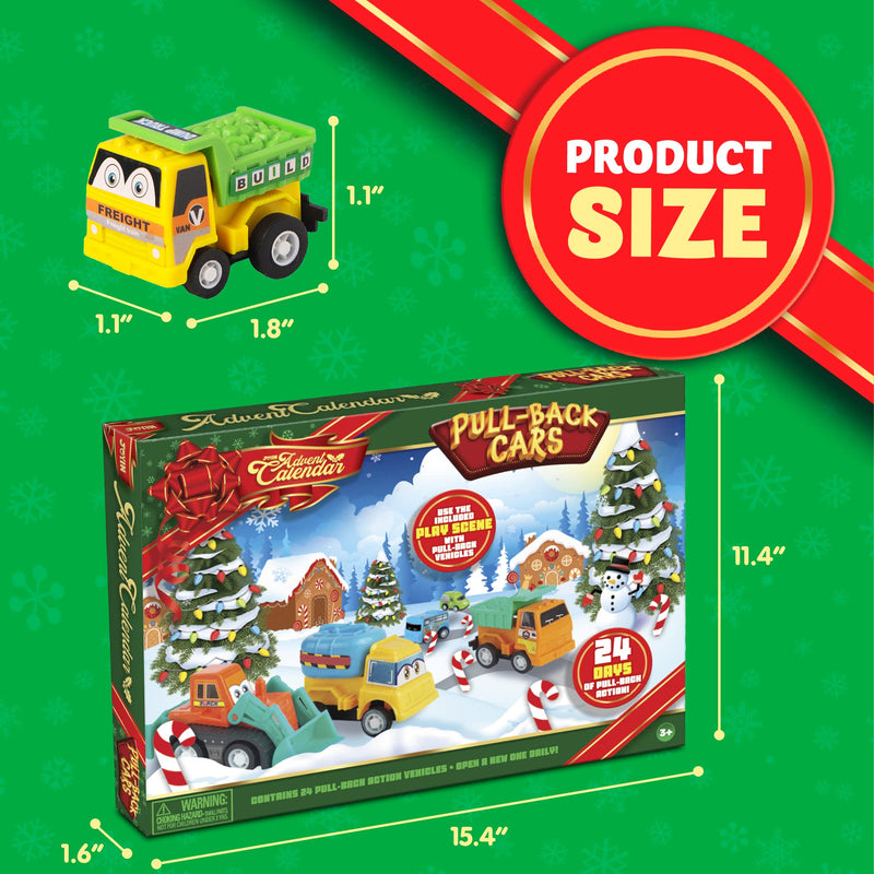 Advent Calendar for Kids with Pull Back Car Toys