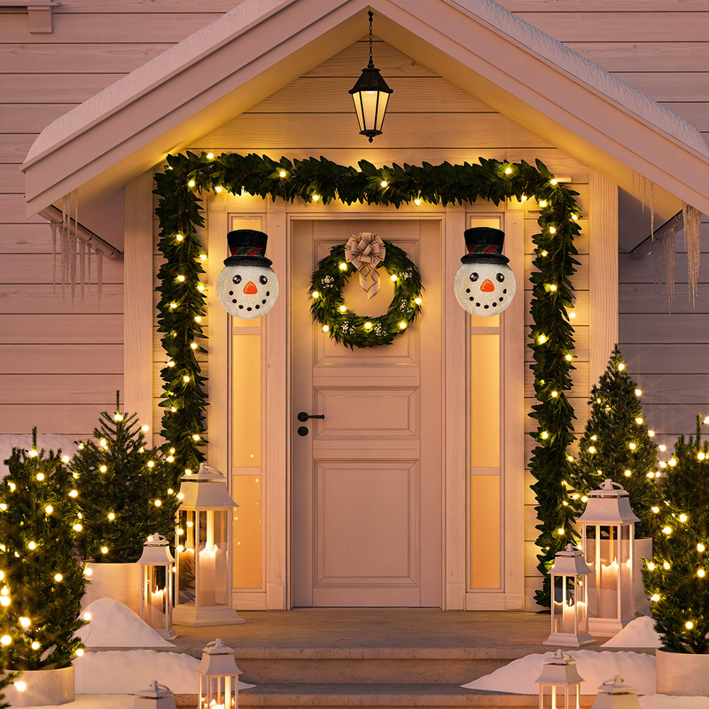 2 Pcs Christmas Cute Snowman Porch Light Cover