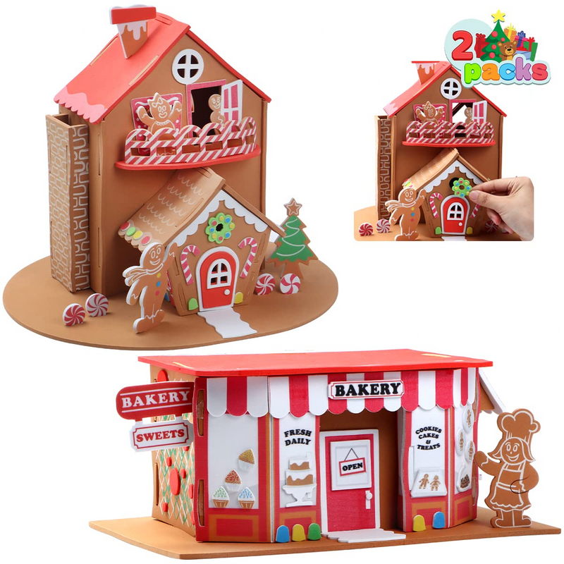 Christmas EVA Foam Gingerbread House, 2 Pack
