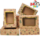 Christmas Foil Cookie Kraft Pattern Gift Box, 24 Pcs
