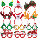 12 Piece Christmas Headbands and Glasses Frames Bundle Set
