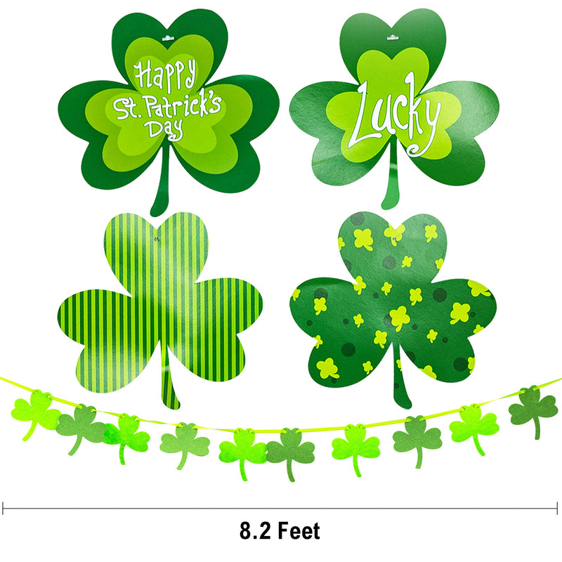 7.5 ft Decorations with Shamrock Strings and Swirls, 8 Pack