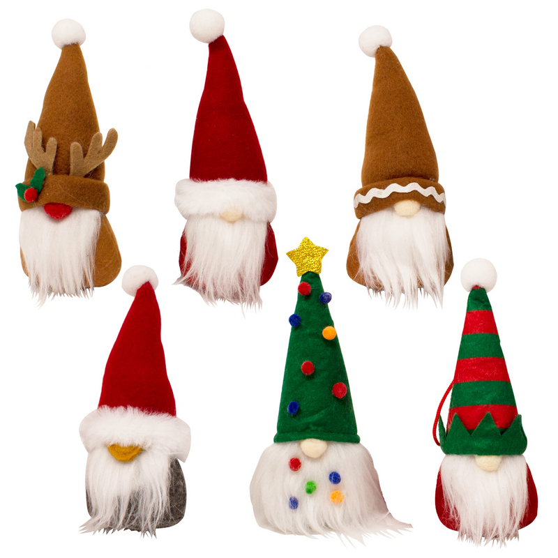 Cartoon Gnome Ornaments Set, 6 Pcs