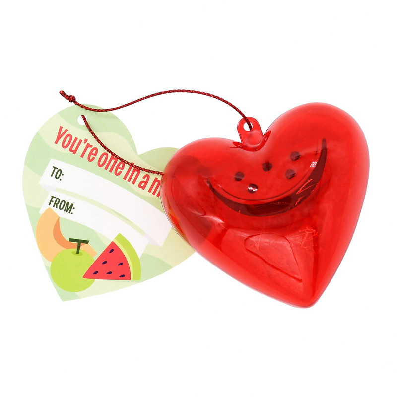 28Pcs Fruit and Vegetable Eraser Filled Hearts Set with Valentines Day Cards for Kids-Classroom Exchange Gifts