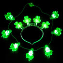 6 Pcs Shamrock LED Light Up Headband and Necklace