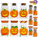 Pumpkin Shaped Halloween Treat Bags, 120 Pcs