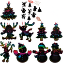 Rainbow Color Scratch Christmas Ornaments