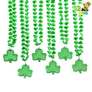 12Pcs Shamrock Green Beaded Necklaces