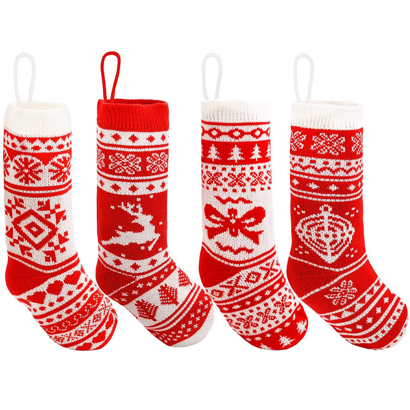18in Red Christmas Stockings, 4 Pcs