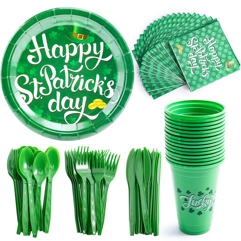 126Pcs St Patrick's Party Supplies Pack for 18 People