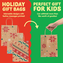 24Pcs Christmas Kraft Gift Bags with Assorted Christmas Prints