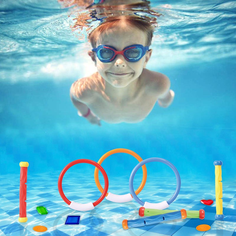 SLOOSH - Diving Pool Toys with Bonus Storage Bag, 24 Pcs