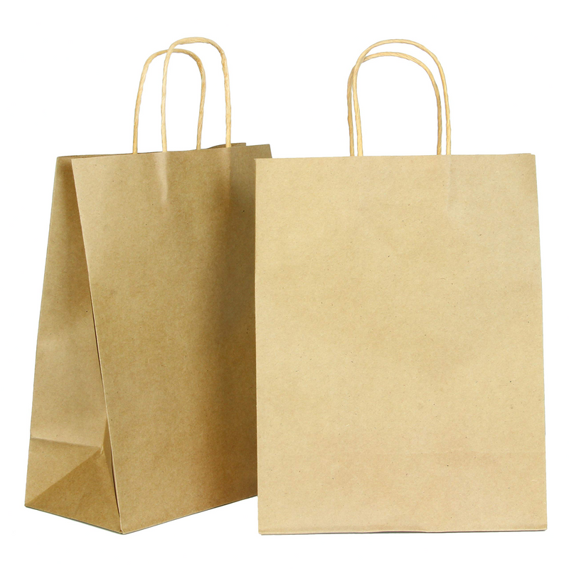 Brown Paper Bags with Handles Bulk, 80 Pcs