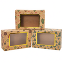 Christmas Foil Cookie Kraft Pattern Gift Box, 24 Pcs