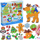 24Pcs Christmas Gem Painting Kit with Stickers, Suncatchers & Keychains