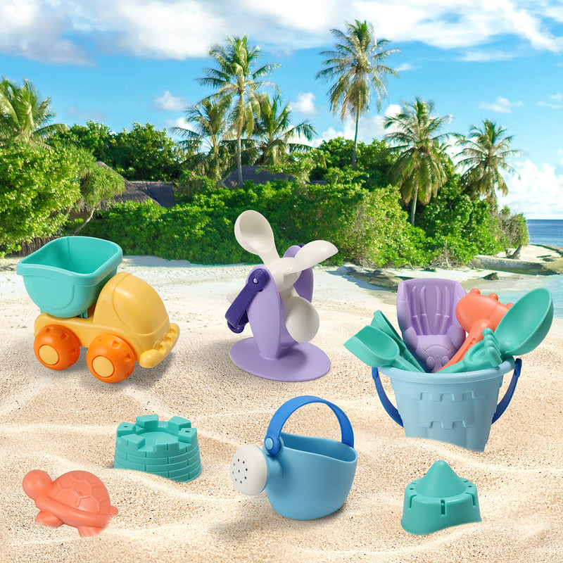 SLOOSH - Colorful Beach Toys with Mesh Bag, 24 Pcs