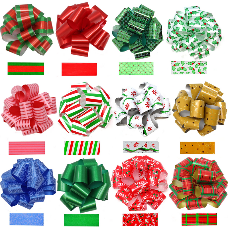 4.7in Bows for Christmas Gift Wrap, 24 Pcs